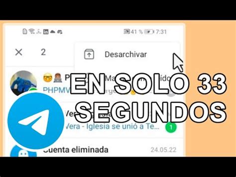 Cómo archivar o desarchivar conversaciones en Telegram